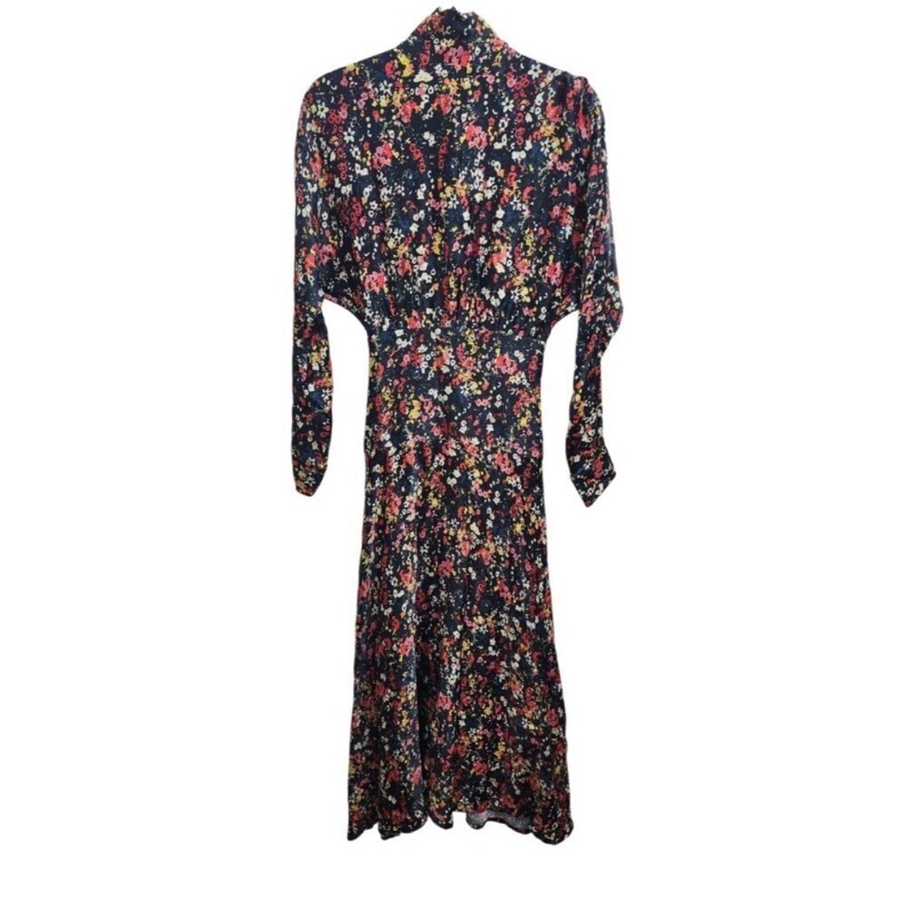 Something Navy Meadow Mock neck Multicolor Floral Long Sleeve Dress Size XS - Picture 5 of 15